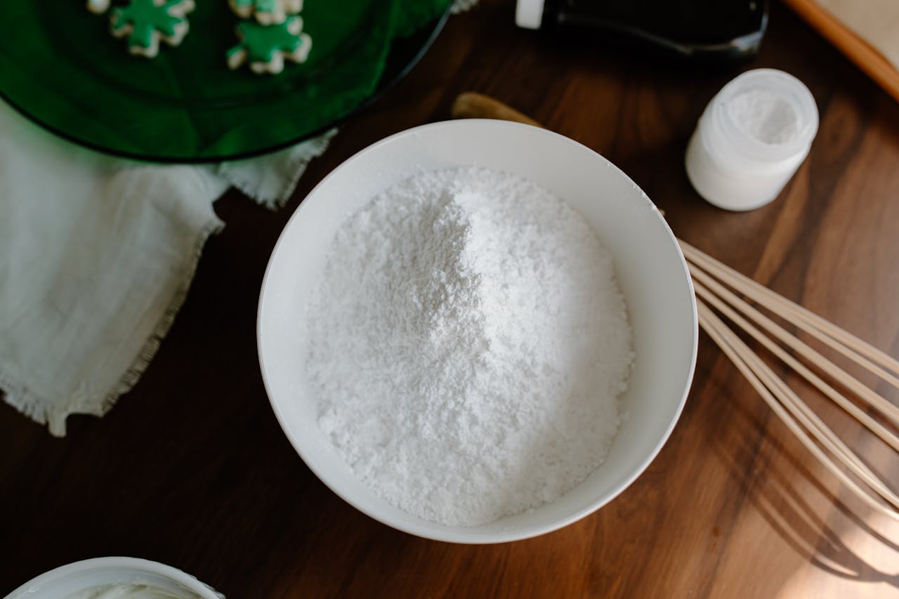 baking powder in a bowl